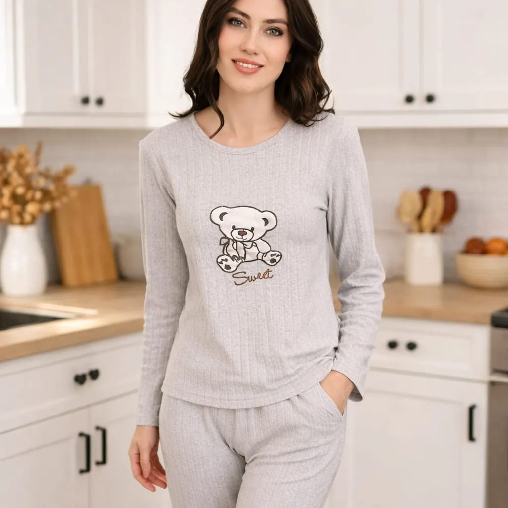 Sweet Teddy Ribbed Set