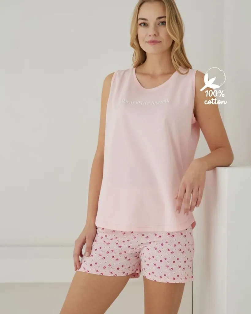 White Floral Cotton Set (S/M)